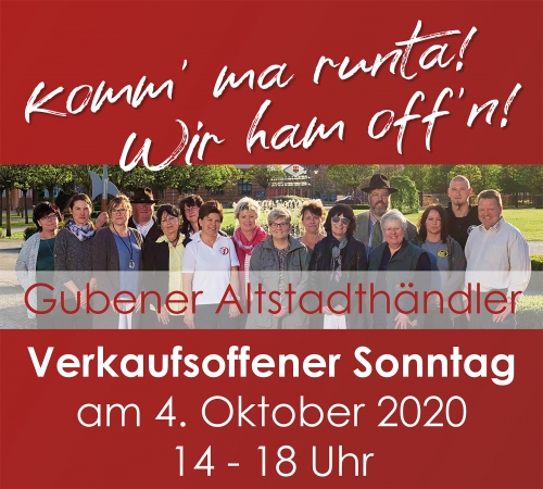 30. Jahrestag der deutschen Einheit in Gubens Altstadt - Verkaufsoffener Sonntag am 4.10.2020 14-18 Uhr