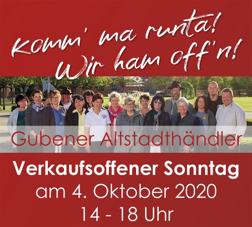 Verkaufsoffener sonntag in Gubens altstadt am 4. Oktober 2020 14-18 Uhr