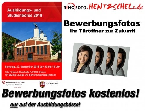 Ausbildungsbörse in Guben am kommenden Samstag, 22. September 2018 von 10-13 Uhr mit  Bewerbungsfotos gratis !!!