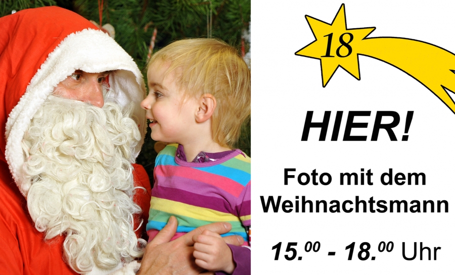 Foto mit einem Weihnachtsmann in unserem Fotostudio